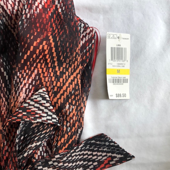 Multi color swing dress with tie - Picture 4 of 5